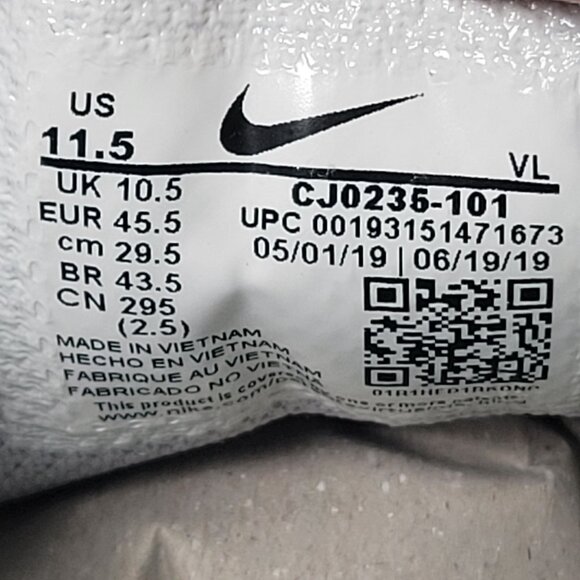 Nike Alpha Huarache 7 Pro TF Lax Men's White Gray Shoes CJ0235-101 US Sz 11.5 - Picture 10 of 10